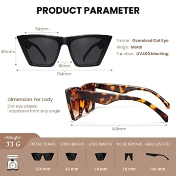 Racico Cat Eye Sunglasses Women 2 Pack Stylish UV Protection