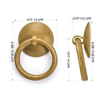 Hardware Philosophy Chinese Medicine Cabinet Pulls - Set of 2 Brass Pulls for Architectural Design