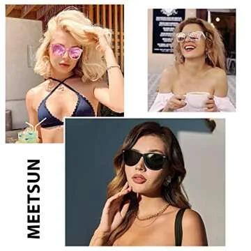 MEETSUN Retro Polarized Sunglasses for Women Men Classic Mirror Lens Driving Sun Glasses 100% UV Pro...