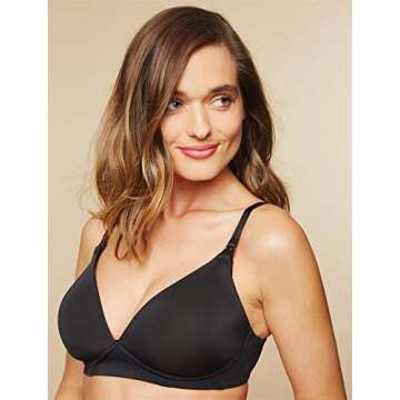 Motherhood Maternity Women's Maternity Lightly Lined Wireless Nursing Bra, Black , 34B