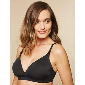 Motherhood Maternity Women's Maternity Lightly Lined Wireless Nursing Bra, Black , 34B