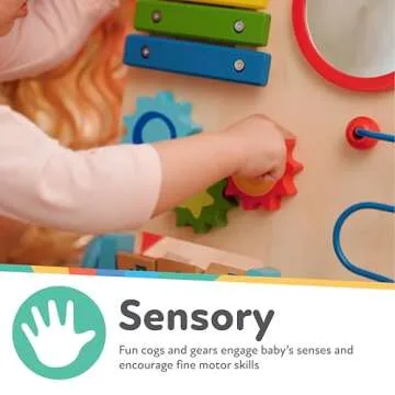 Nuby Wooden Baby Walker with Interactive Features for Early Development, Promotes Walking, Motor Skills, and Creativity