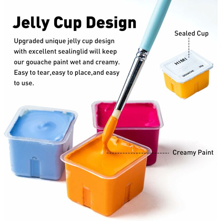 HIMI 18 Color Gouache Paint Set with Brushes