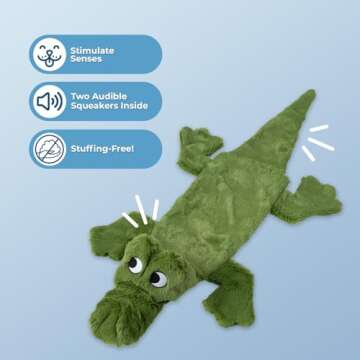 Best Pet Supplies 2-in-1 Stuffless Squeaky Dog Toys with Soft, Durable Fabric for Small, Medium, and...