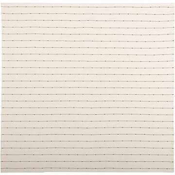 Piper Classics Farmcloth Stripe Queen Coverlet Bedspread, 94" x 94", Urban Rustic Farmhouse Bedding, Natural Cream Woven w/Black Stripes Blanket