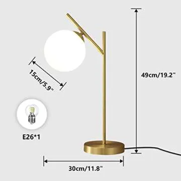 Fulesi Globe Table Lamp - Stylish Brass Metal Bedside Light