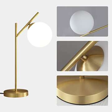 Fulesi Globe Table Lamp - Stylish Brass Metal Bedside Light