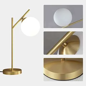 Fulesi Globe Table Lamp - Stylish Brass Metal Bedside Light