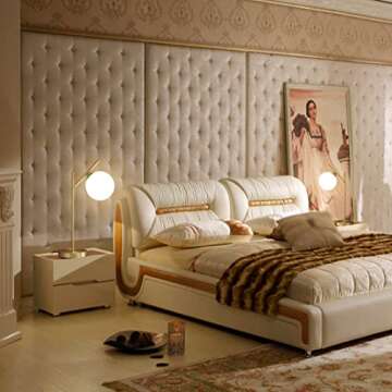 Fulesi Globe Table Lamp - Stylish Brass Metal Bedside Light