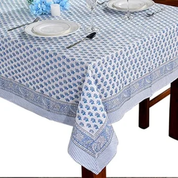 CPC Tablecloth Cotton 70x108 Inch Indian Block Print Cover