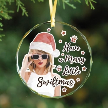 Merry Little Christmas Glass Ornament, Gift for Music Lovers, Giftbox Included