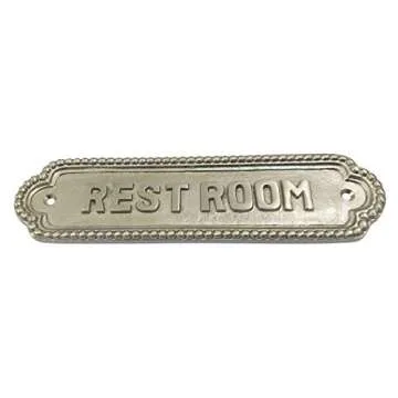 Adonai Hardware Rest Room Door Sign Elegant Satin Nickel