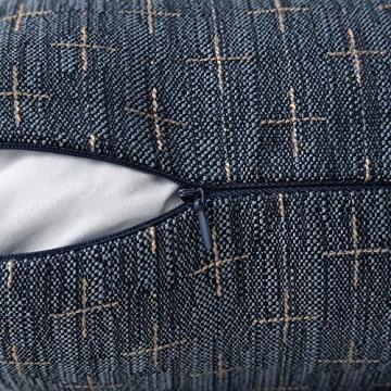 MIULEE Pack of 2 Decorative Burlap Linen Throw Pillow Covers Modern Farmhouse Pillowcase Rustic Woven Textured Cushion Cover for Sofa Couch Bed 18x18 Inch Blue