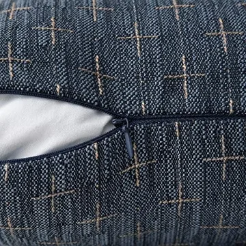 MIULEE Pack of 2 Decorative Burlap Linen Throw Pillow Covers Modern Farmhouse Pillowcase Rustic Woven Textured Cushion Cover for Sofa Couch Bed 18x18 Inch Blue