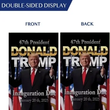 WENWELL Donald Trump 2025 Inauguration Day Garden Flag,47th America President,12 x 18 Inch,Double-Sided Outdoor House Decor
