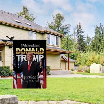 WENWELL Donald Trump 2025 Inauguration Day Garden Flag,47th America President,12 x 18 Inch,Double-Sided Outdoor House Decor