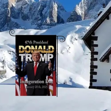 WENWELL Donald Trump 2025 Inauguration Day Garden Flag,47th America President,12 x 18 Inch,Double-Sided Outdoor House Decor