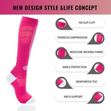 fenglaoda Compression Socks Women - Best Support for Travel and Sports