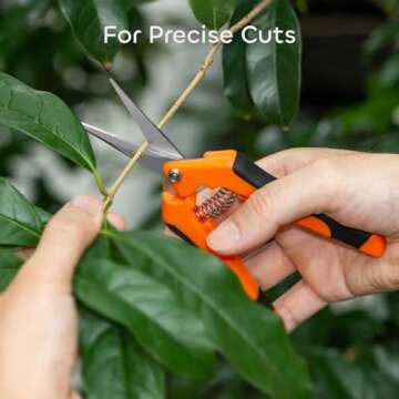 GROWNEER 3 Packs 6.5 Inch Pruning Shears Gardening Hand Pruning Snips Gardening Scissors with Straig...