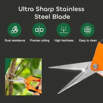 GROWNEER 3 Packs 6.5 Inch Pruning Shears Gardening Hand Pruning Snips Gardening Scissors with Straight Stainless Steel Precision Blades