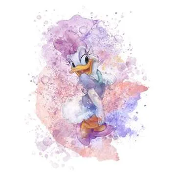 HerZii Mickey Mouse Watercolor Prints - Unframed Set Of 8 (8 Inches X 10 Inches) Mickey Mouse Wall Art Decor - Minnie Mouse Room Decor - Donald Ducks Daisy Duck Goofy Pluto Decor Poster