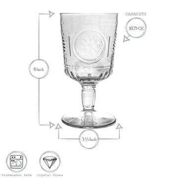 Bormioli Rocco 10.75 oz Romantic Stemware Glasses