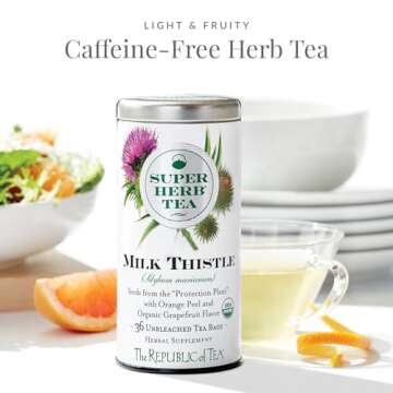 The Republic of Tea — Organic Milk Thistle SuperHerb Tea Tin, 36 Herbal Tea Bags, Naturally Caffeine-Free