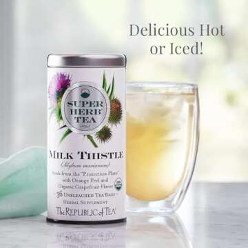 The Republic of Tea — Organic Milk Thistle SuperHerb Tea Tin, 36 Herbal Tea Bags, Naturally Caffeine-Free