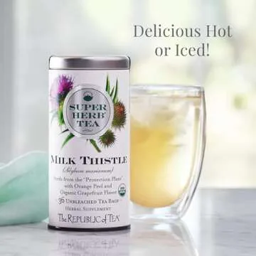 The Republic of Tea — Organic Milk Thistle SuperHerb Tea Tin, 36 Herbal Tea Bags, Naturally Caffeine-Free