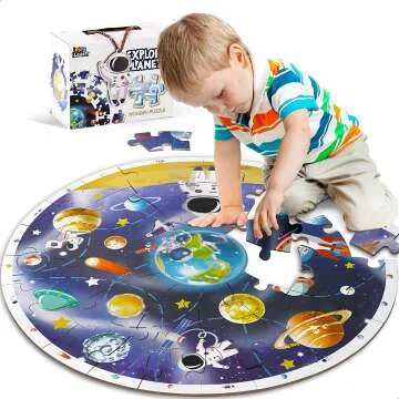 Solar System Wooden Puzzle for Kids Ages 4-8