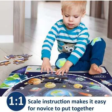 Solar System Wooden Puzzle for Kids Ages 4-8