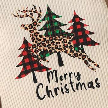 Fernvia Newborn Baby Girl Christmas Outfits Infant Christmas Romper Cute Ruffle Jumpsuit Bodysuit Kids One-Piece Clothes Fall