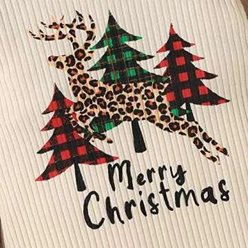 Fernvia Newborn Baby Girl Christmas Outfits Infant Christmas Romper Cute Ruffle Jumpsuit Bodysuit Kids One-Piece Clothes Fall