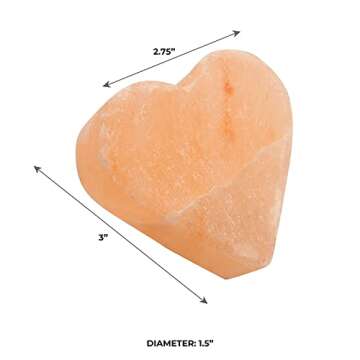 Pure Himalayan Salt Works Heart Massage Stone, Pink Crystal Hand-Carved Stone for Massage Therapy, D...