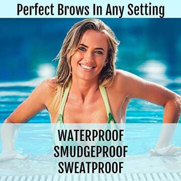 BaeBlu Cruelty Free Retractable Eyebrow Crayon, Vegan Non-Toxic Long Wear Brow Definer With Brush, Deep Brown Pen