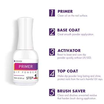 Gershion Dip Powder Nail Starter Kit 1.06 oz 4 Colors Nail Dipping Powder System Kit Acrylic Dipping System for French Nail Manicure Nail Art Set Essential Kit (P-03)