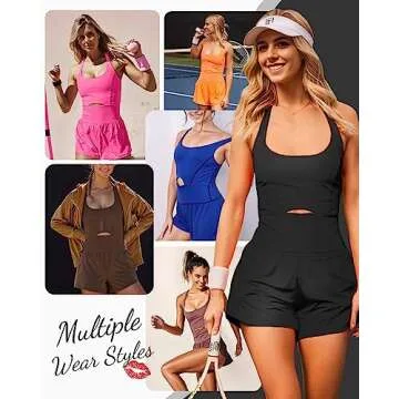 Womens Workout Athletic Romper Padded Bras One Piece Workout Outfits Exercise Jumpsuit Gym Exercise Running Onesie, Black