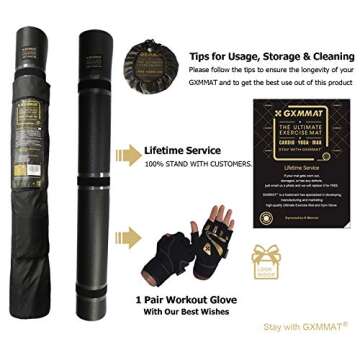 GXMMAT Large Exercise Mat 6'x4'/6'x5'/6'x6'(7mm), Thick Workout Mats for Home Gym Flooring, Extra Wide Non-Slip Durable Cardio Mat, Shoe Friendly, Perfect for Plyo, MMA, Jump Rope, Weights, Fitness