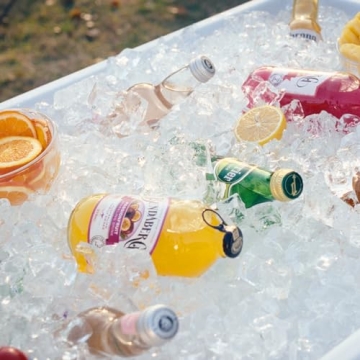 KOTEK Folding Ice Cooler Table with Elegant Skirt and Drain Hose