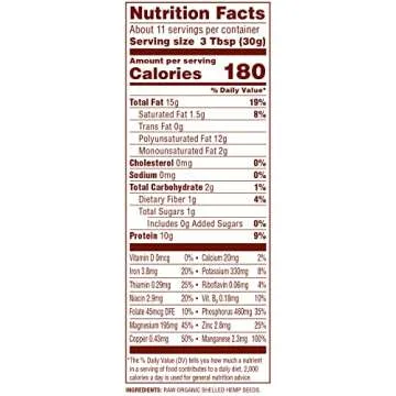 Nutiva Organic Raw Shelled Hemp Seed, 12 Oz, USDA Organic, Non-GMO, Non-BPA, Whole 30 Approved, Vegan, Gluten-Free & Keto, 10g Protein and 12g Omegas per Serving for Salads, Smoothies & More