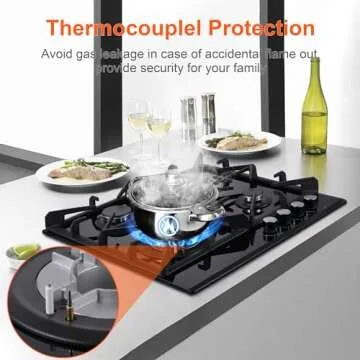 Eascookchef 24" Gas Stove Top - 4 Burner Cooktop