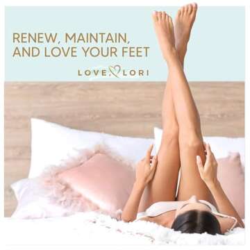 LOVE, LORI Moisturizing Socks - Premium Gel Silicone Aloe Foot Spa Socks (Sizes 9-11) Infused with Vitamin E & JoJoba Oil - Self Care Gifts for Women