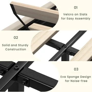 LARMACE King Size Platform Bed Frame with Storage Drawers
