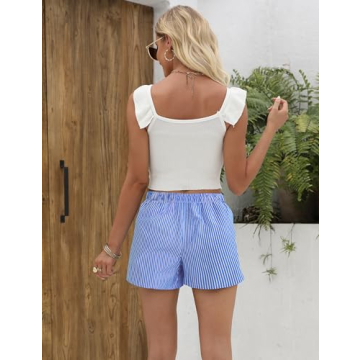 FaroDor Women’s Trendy Striped Lounge Shorts for Comfort