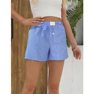 FaroDor Women’s Trendy Striped Lounge Shorts for Comfort