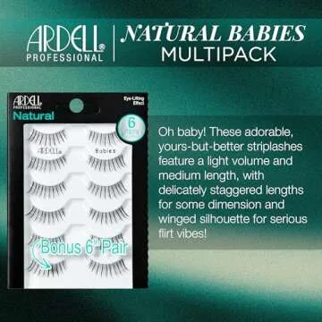 Ardell False Eyelashes Natural Lashes Babies Black - Lightweight, Short Length, Reusable Fake Lashes, 1 Pack