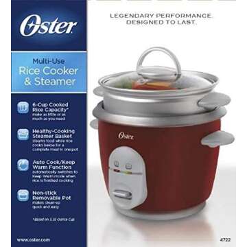 Oster 6-Cup Rice Cooker with Steamer: Versatile & Compact