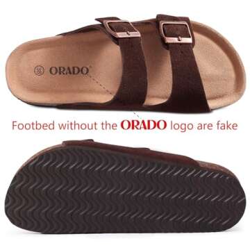 Stylish ORADO Suede Sandals with Comfort Cork Footbed