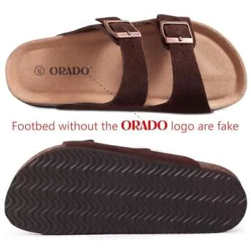 Stylish ORADO Suede Sandals with Comfort Cork Footbed