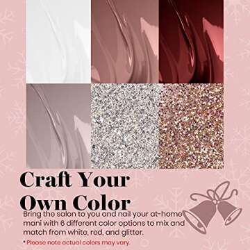 Beetles Winter Gel Nail Polish Set - 6 Colors Burgundy Red Brown Champagne Gold Brown Gel Polish Kit Snow White Nude Grey Soak off Nail Uv Lamp Gel Nail Manicure Kit DIY Gifts for Women